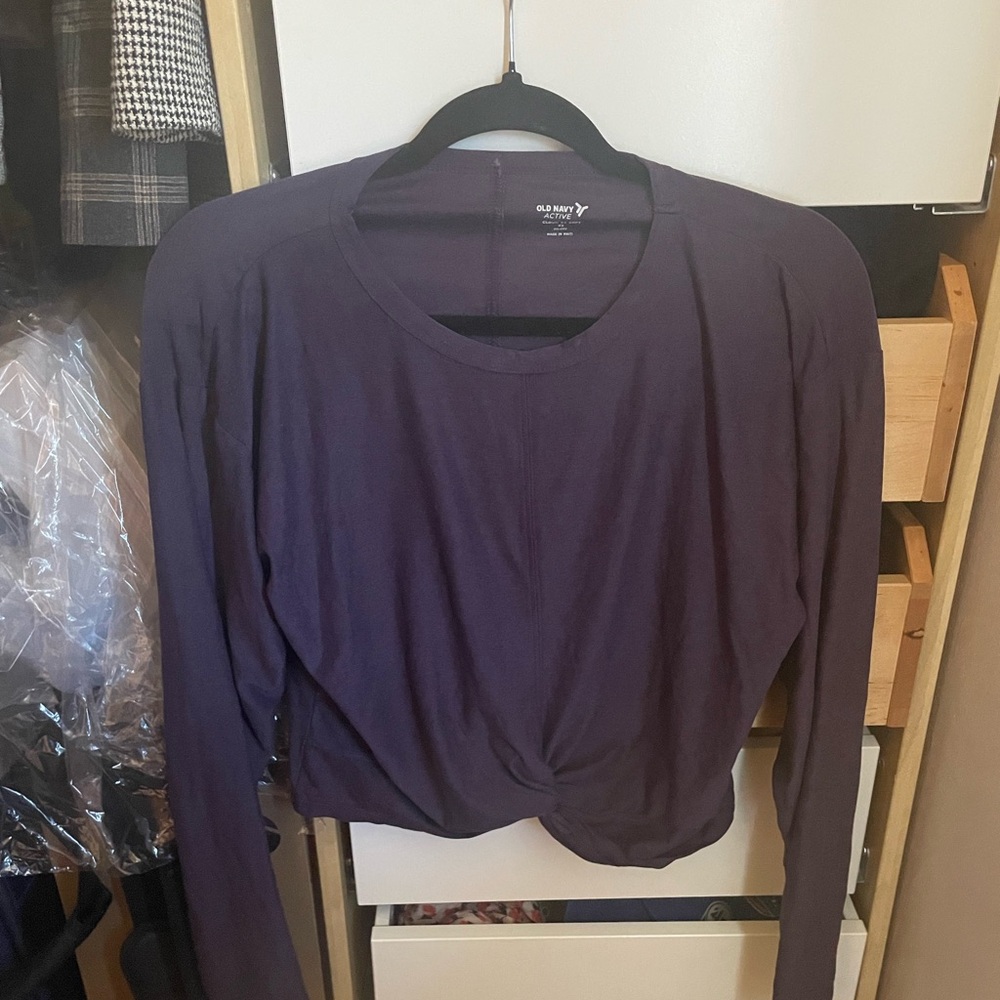 Old Navy Deep Purple Long Sleeve Athletic Top